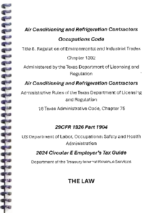 AIR CONDITIONING AND REFRIGERATION CONTRACTOR OCCUPATIONS CODE (THE LAW)