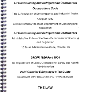 AIR CONDITIONING AND REFRIGERATION CONTRACTOR OCCUPATIONS CODE (THE LAW)